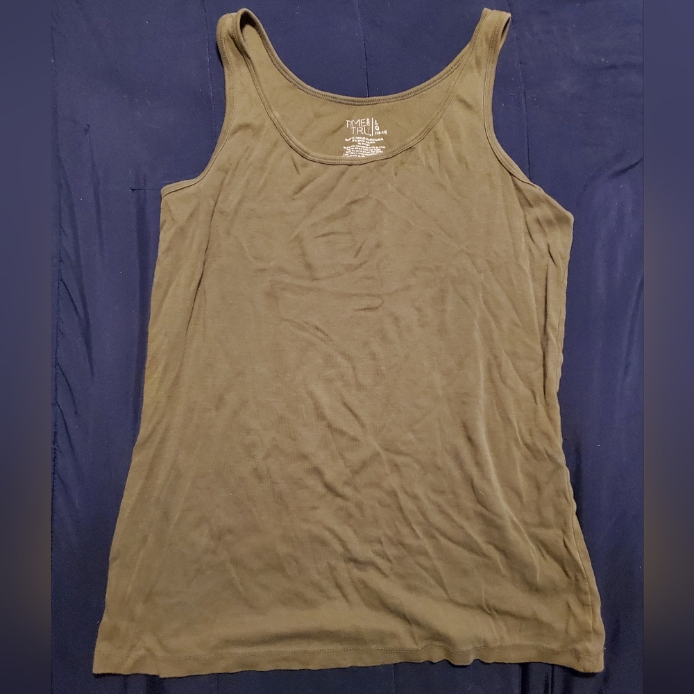 Time and Tru Army Green Tank Top - Women's Size Large